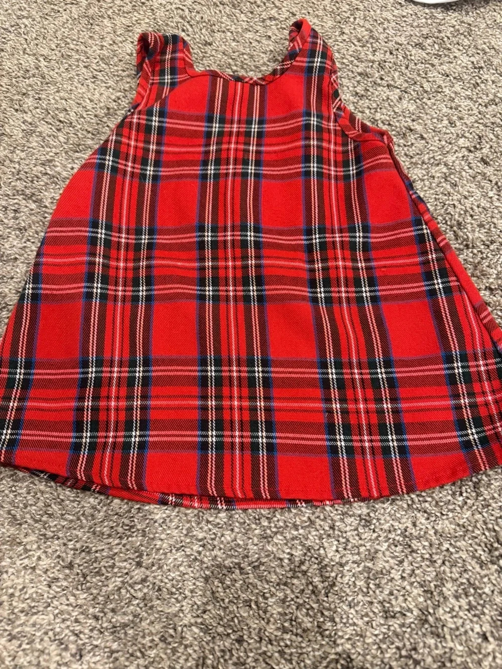Vintage 24 month dress baby bear holiday red plaid